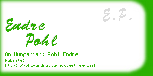 endre pohl business card
